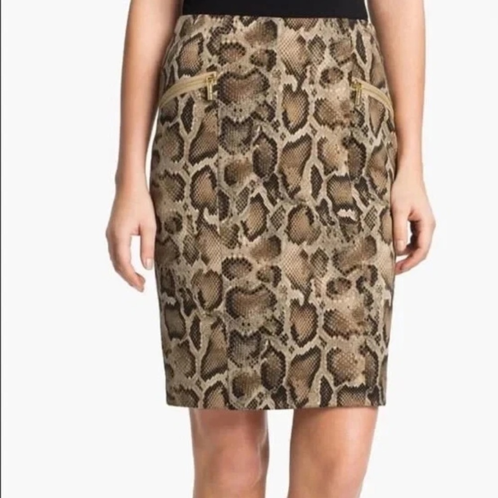 Michael Kors Python Print Pencil Skirt